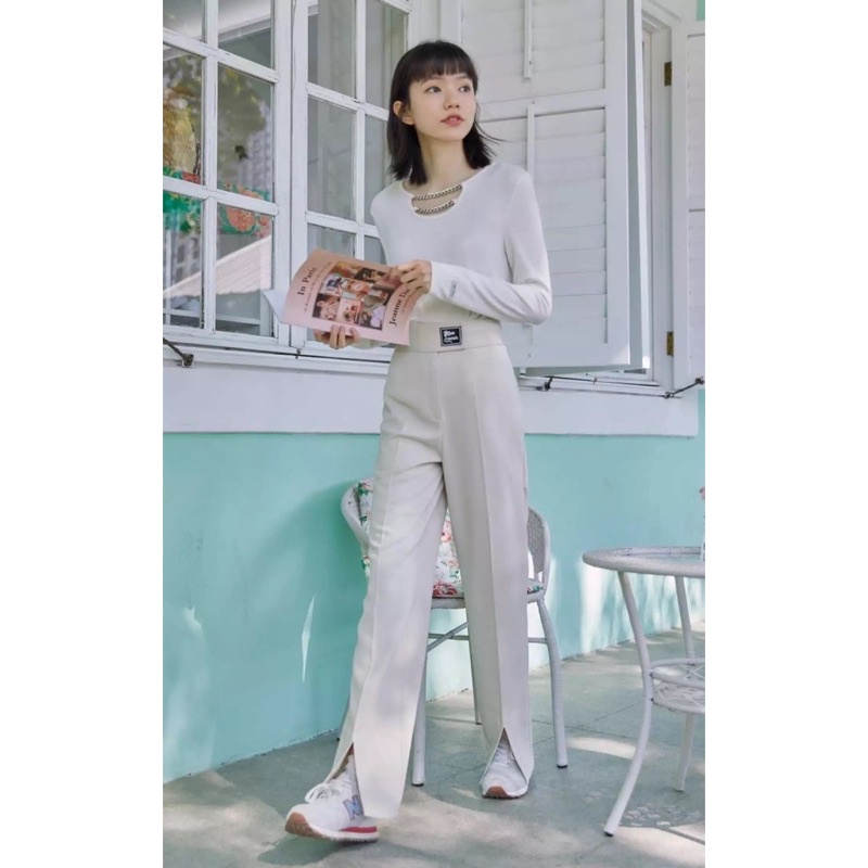 Quần Vero Moda Nữ Khoá Dán Xẻ Đáy Mặc Tôn Dáng