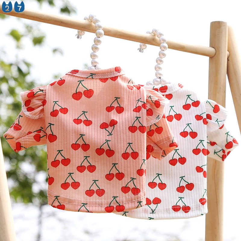 Áo Mềm Mại In Họa Tiết Cherry Thời Trang Xuân Hè Dành Cho Cún Cưng 27 Tuổi