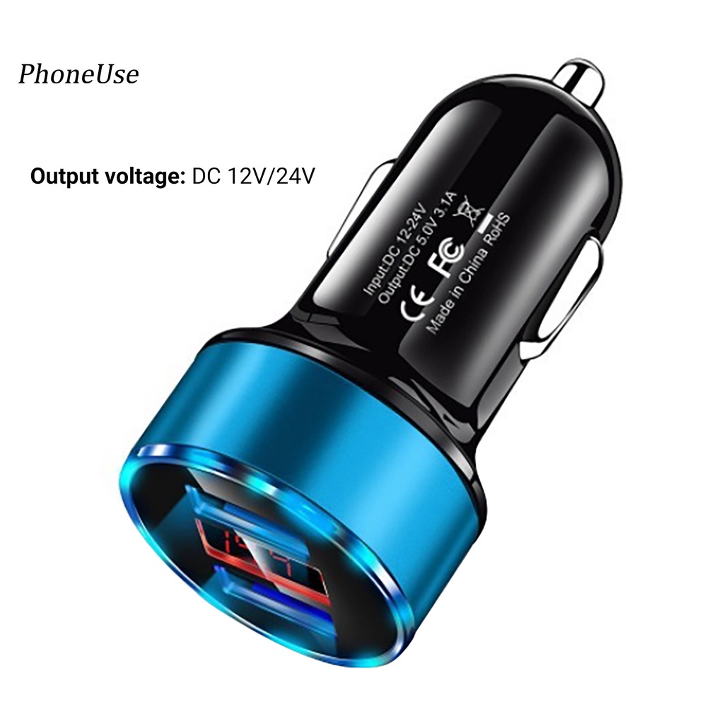 Bộ sạc điện thoại trên ô tô 3 trong 1 bằng da PU