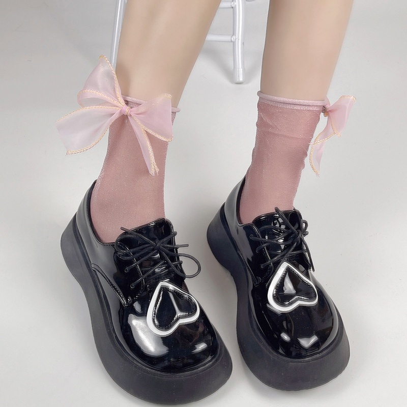 XIXI Đôi Vớ Lưới Đính Nơ Xinh Xắn Cho Nữ