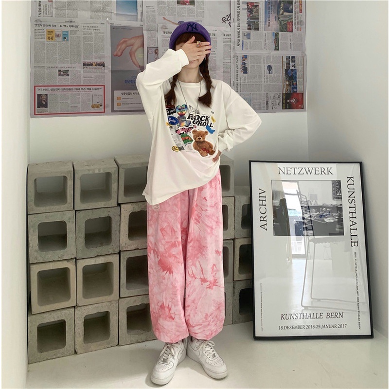 Quần ống rộng nhuộm màu độc đáo thời trang tùy chọn kích thước