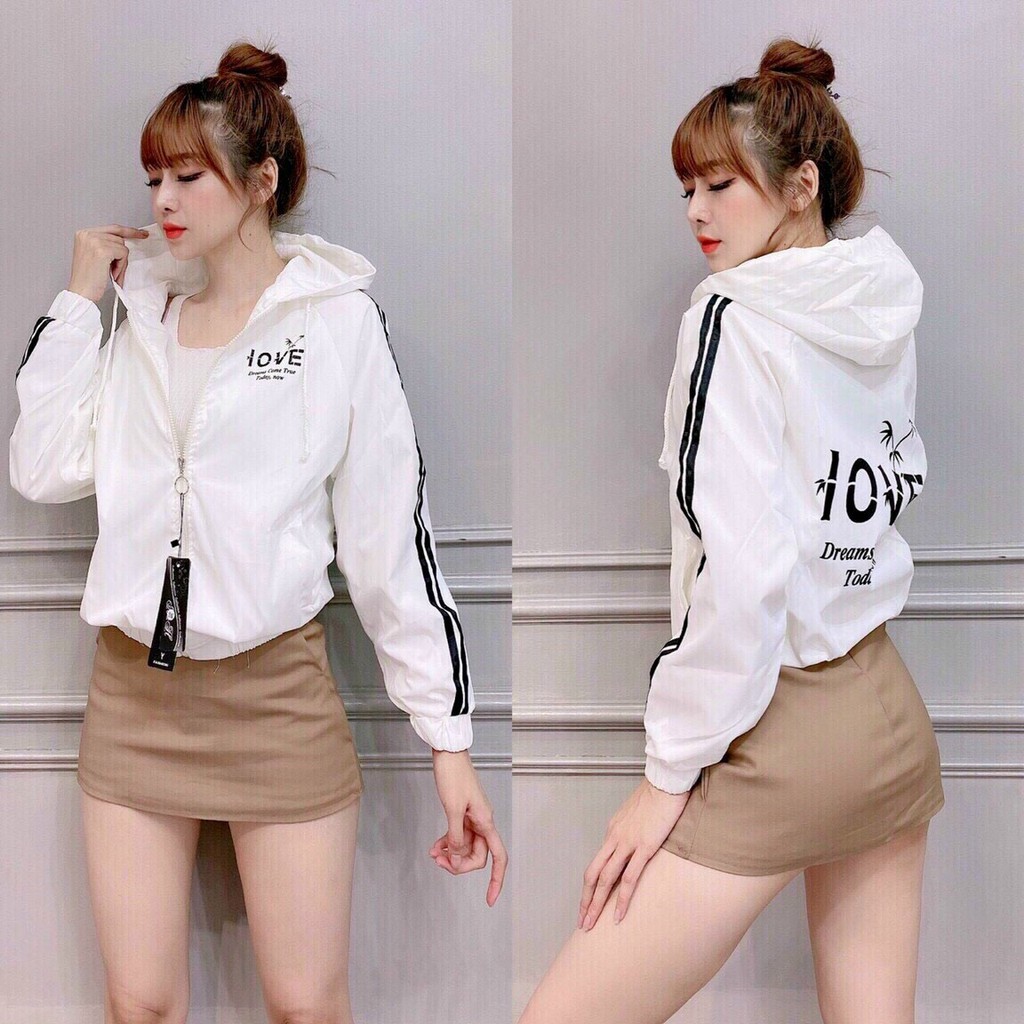 Áo khoác chống nắng dù nữ form rộng có mũ in chữ ShiNo ấn tượng MQ Fashion KD03