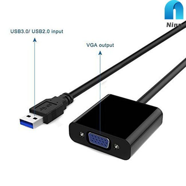 Dây Cáp Chuyển Đổi Ning USB 3.0 Sang VGA Cho Màn Hình Đồ Họa Máy Tính Laptop