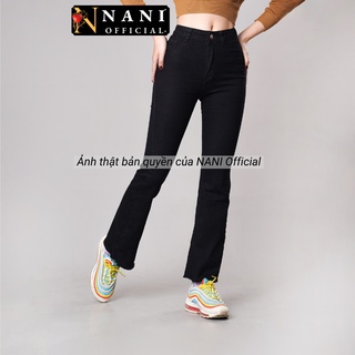 Quần Jean Ống Loe NANI Quần Bò Jeans Baggy Nữ Lưng Cạp Cao Thun Ống Ôm Co Giãn Bốn Chiều Hack Dáng Dài Chân [Ảnh Thật]