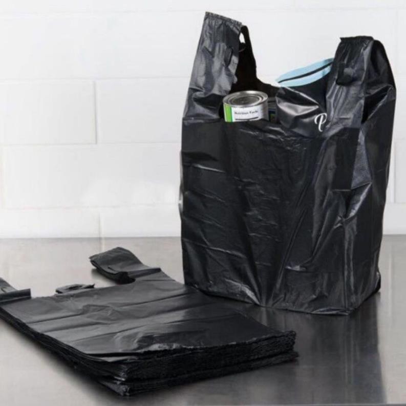 [1kg] Túi nilong đen hai quai Pe bóng dẻo / Đen nhám / túi bọc xốp / túi đóng hàng / túi đựng rác