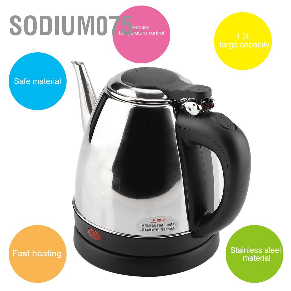 Có thể bán buôn Ấm Đun Nước Siêu Tốc Bằng Thép Không Gỉ 1.2L sodium075 Hàng giao ngay