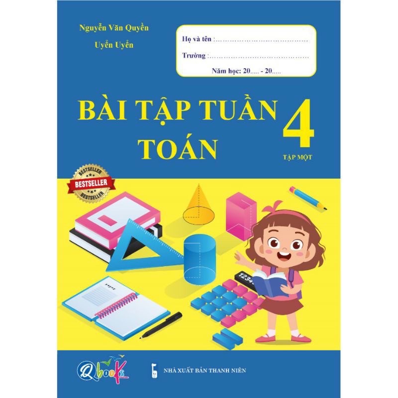 Sách - Combo 4 cuốn Bài Tâp Tuần và Đề Kiểm Tra Toán - Tiếng Việt Lớp 4- Học Kì 1 (4 cuốn)