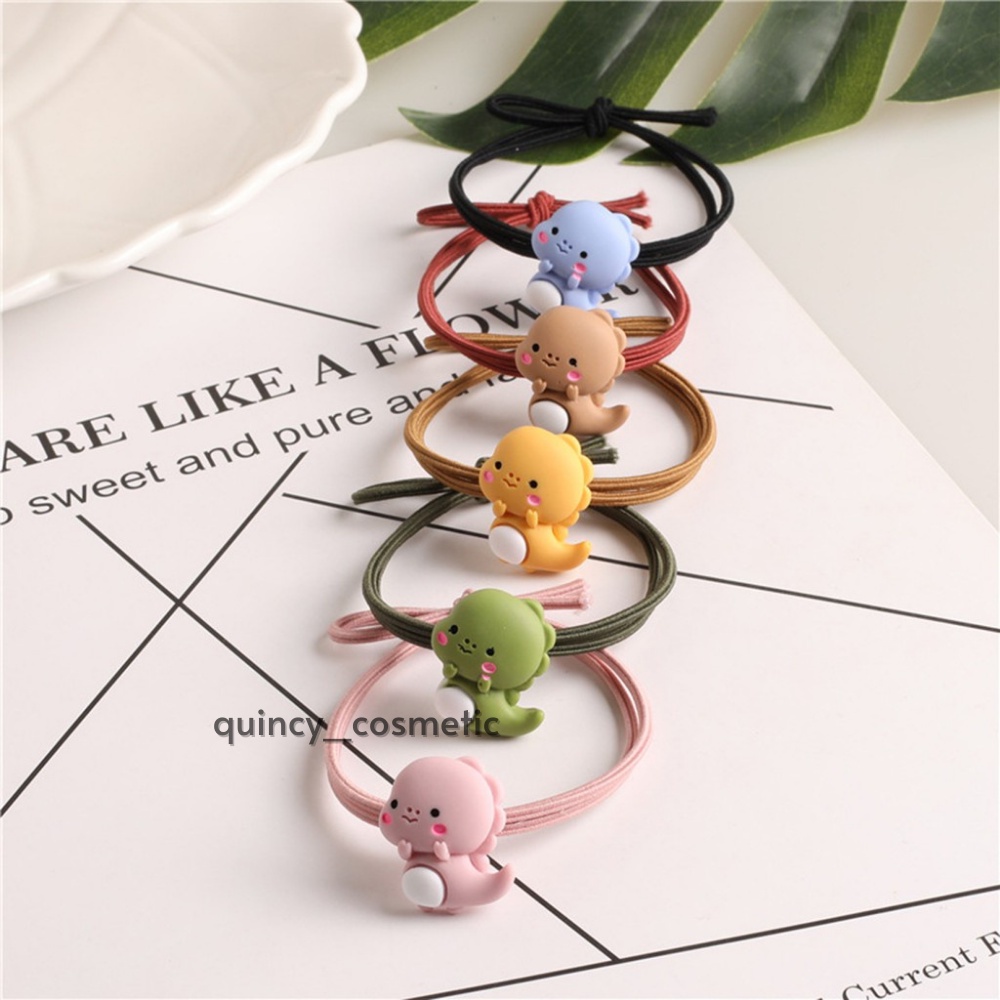 Dây Cột Tóc Co Dãn Hình Khủng Long Đáng Yêu, Dễ Thương Nhiều Màu - QUINCY COSMETIC