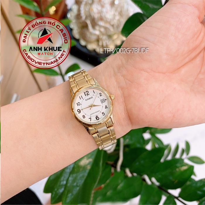 Đồng Hồ Casio | Nữ LTP-V002G-7BUDF | Dây Kim Loại Mạ Vàng | 3 Kim | Chống Nước