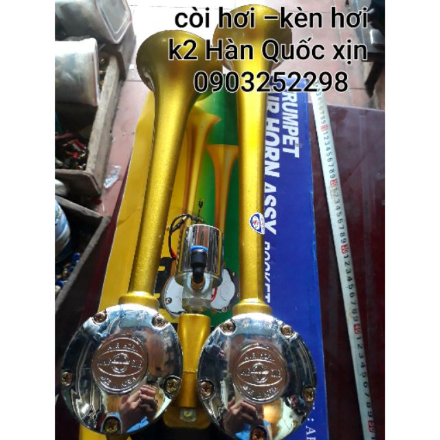 Còi hơi - kèn hơi Hàn Quốc  xịn  Có clip tets còi 12v -24v