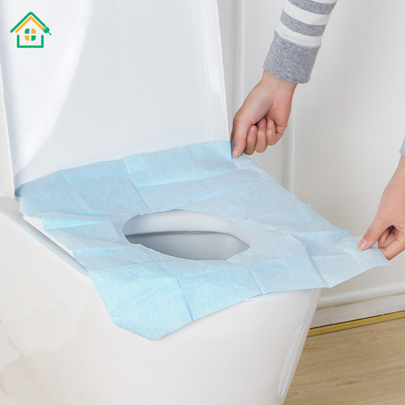 Set 10 miếng lót bệ ngồi toilet vệ sinh sử dụng một lần