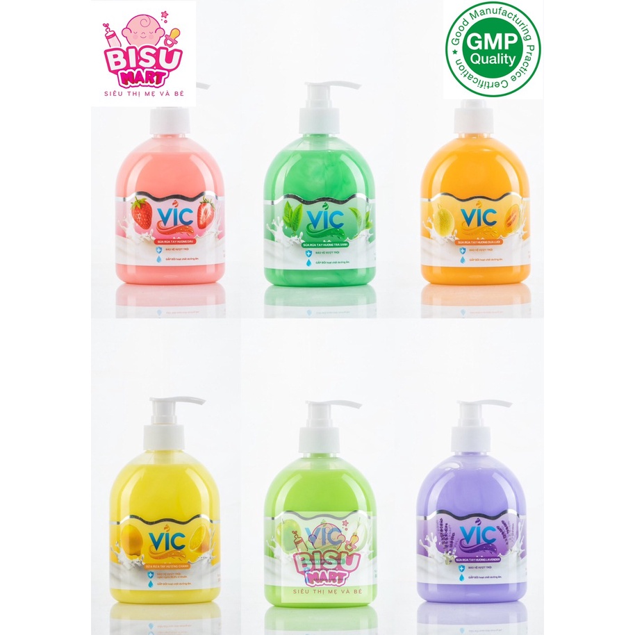 Nước rửa tay, Sữa Rửa Tay VIC 500ml đủ mùi