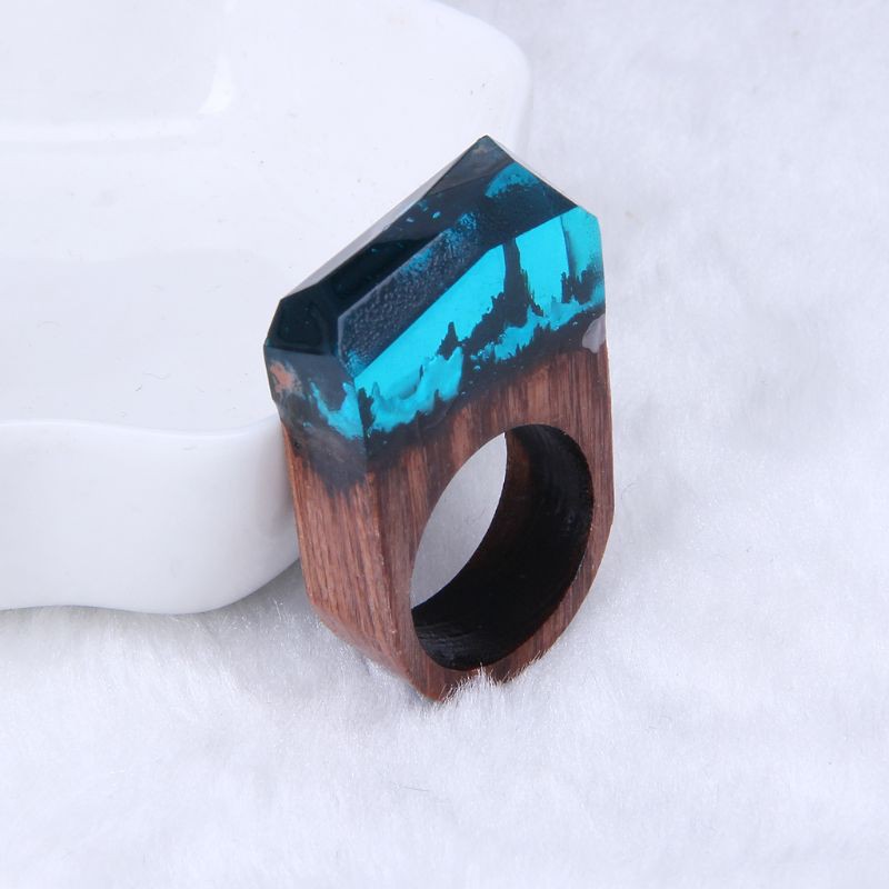 Nhẫn đeo tay nhựa trong suốt họa tiết phong cảnh thời trang