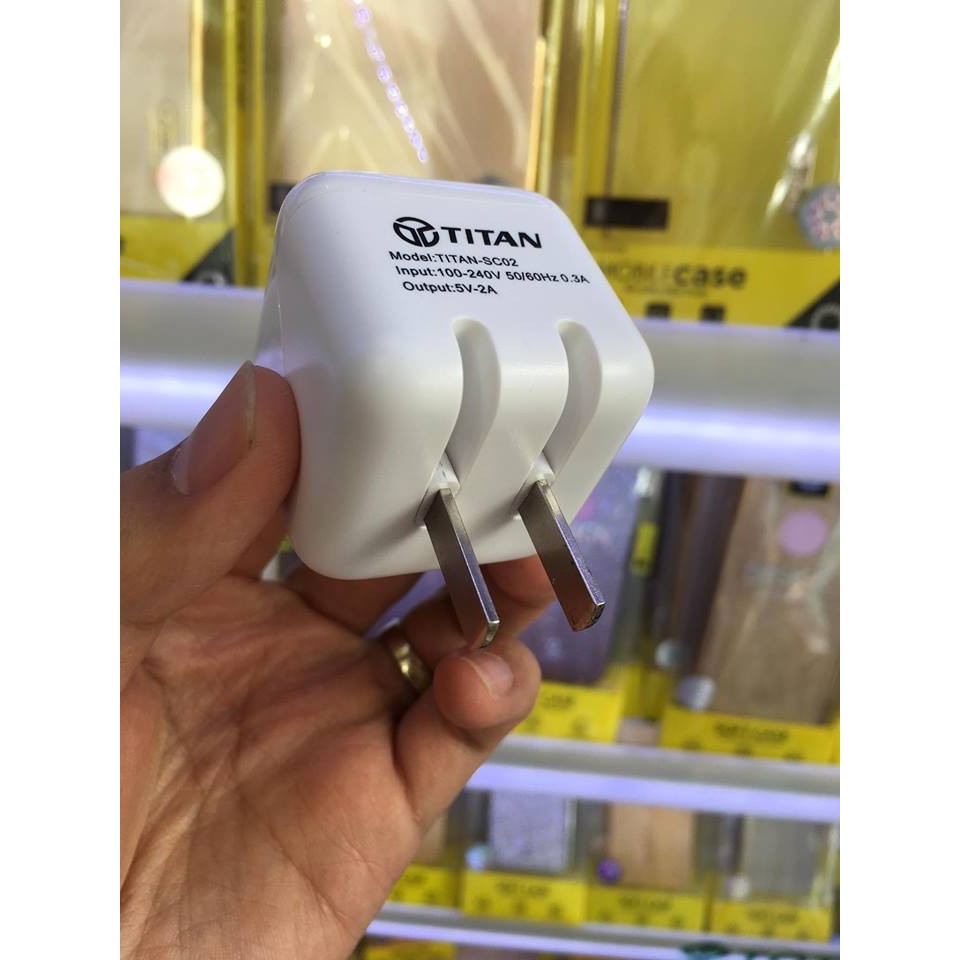 Củ sạc nhanh TITAN 2 cổng tặng cáp iPhone 6S