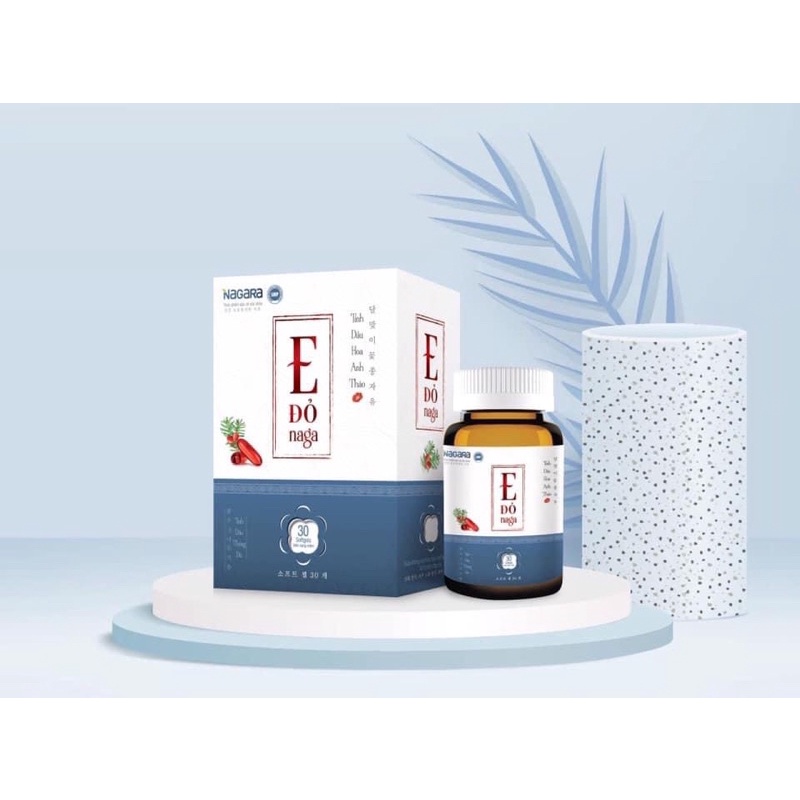E Đỏ naga hộp 30 viên hỗ trợ làm đẹp da, hạn chế lão hoá