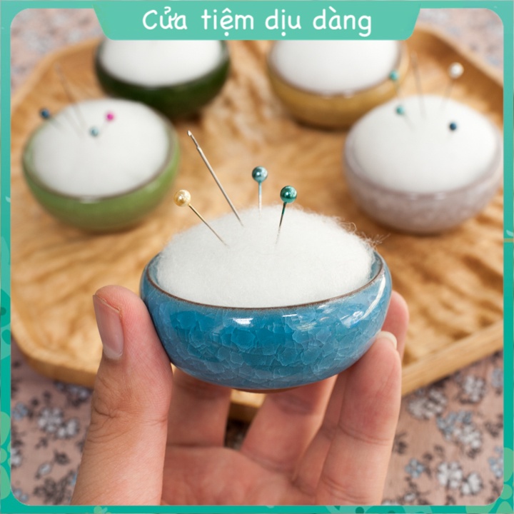 Đế cắm kim - Gối cắm kim gốm sứ dùng trong may vá hoặc thêu tay