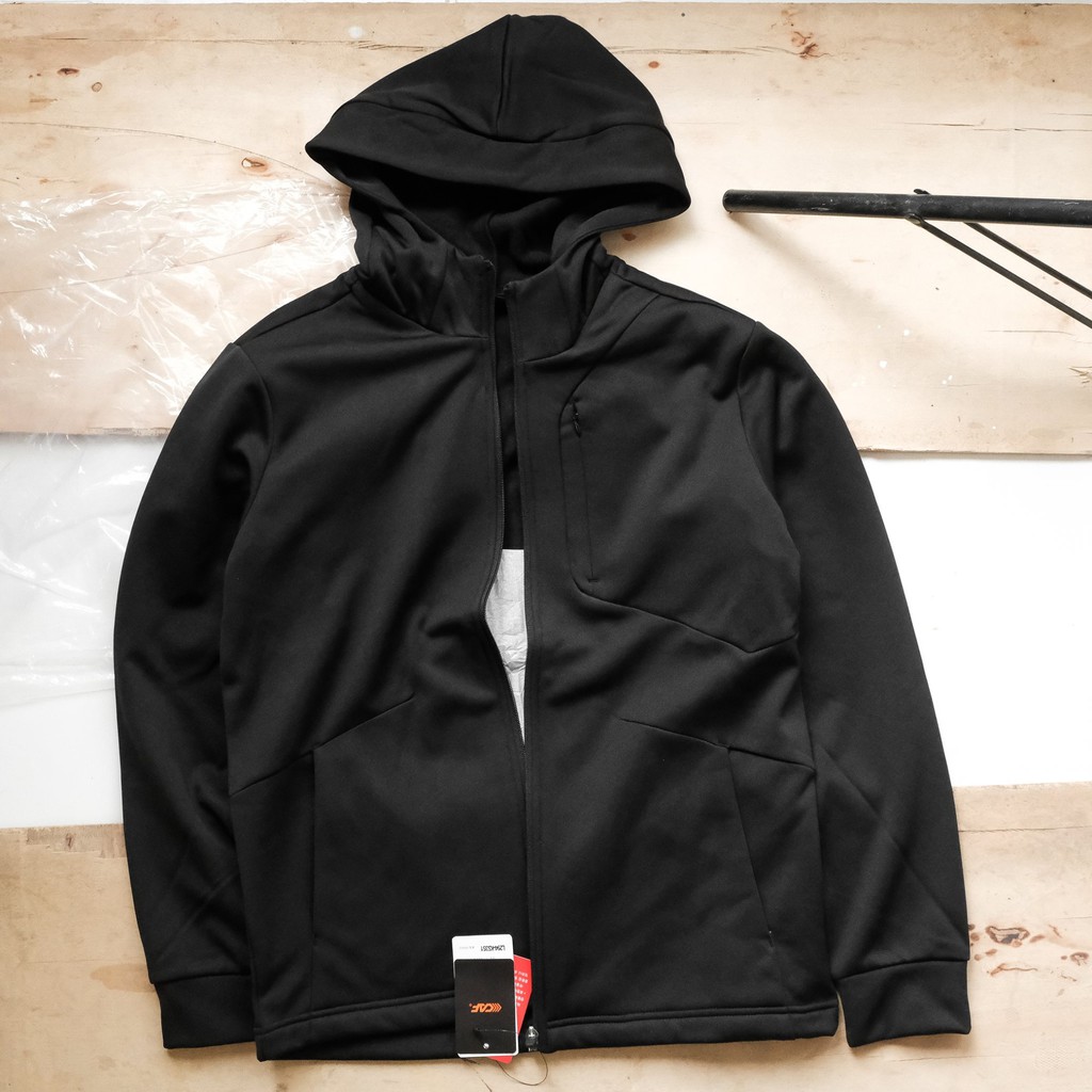 Áo khoác nỉ thể thao chất liệu Soft shell có mũ xuất Hàn Le cáp