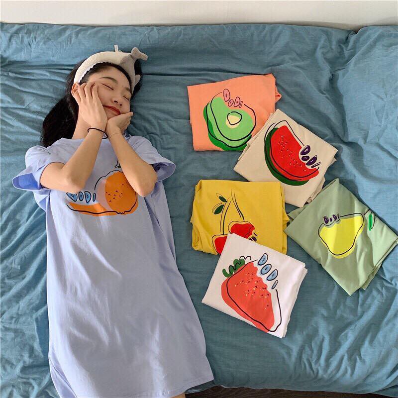 [CÓ ẢNH THẬT] Váy thun nữ hoa quả sẵn 6 màu chuẩn ảnh (Sỉ từ 5sp bát kỳ) | BigBuy360 - bigbuy360.vn