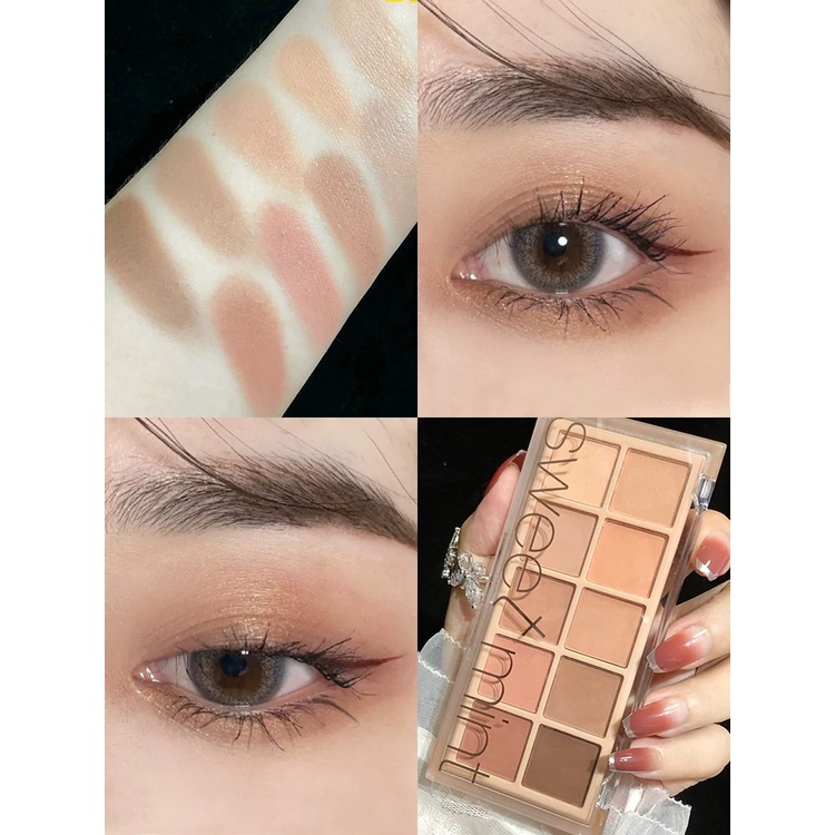 Bảng phấn mắt Sweet Mint ngọt ngào 10 màu tông nhũ và lì 100g