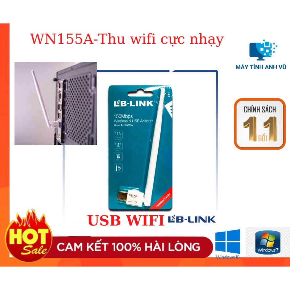 USB Wifi Bộ thu wifi LB-LINK  WN155A tốc độ 150Mb giá rẻ Thiết Bị Thu, USB bắt sóng wifi