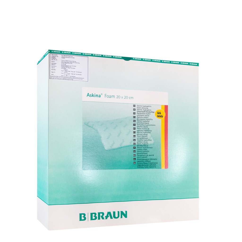 Băng hút dịch dạng cao Askina Foam® 20 x 20 cm