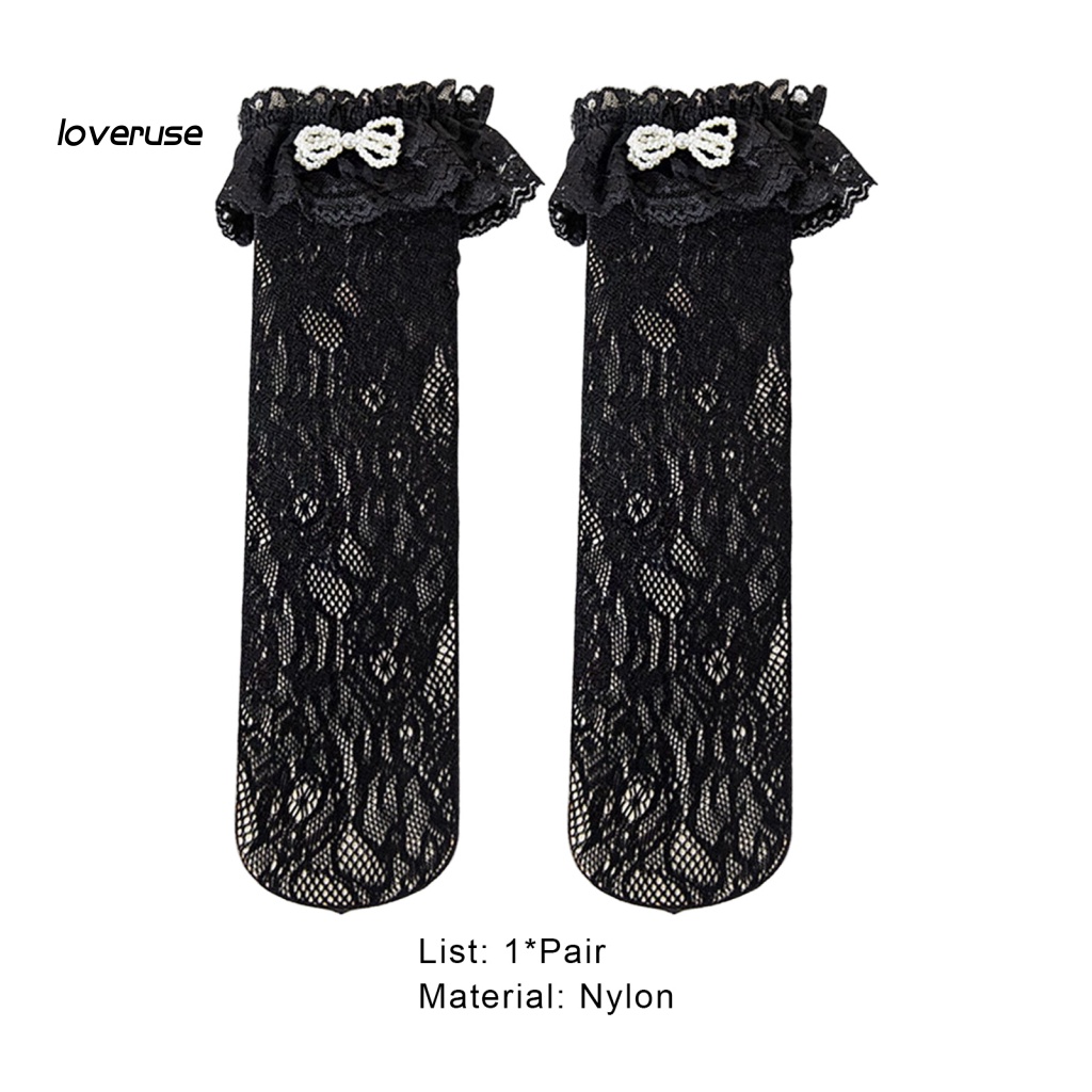 1 Đôi Vớ Dài Đến Đầu Gối Màu Trơn Chống Mài Mòn Thời Trang Mùa Hè Cho Bé Gái