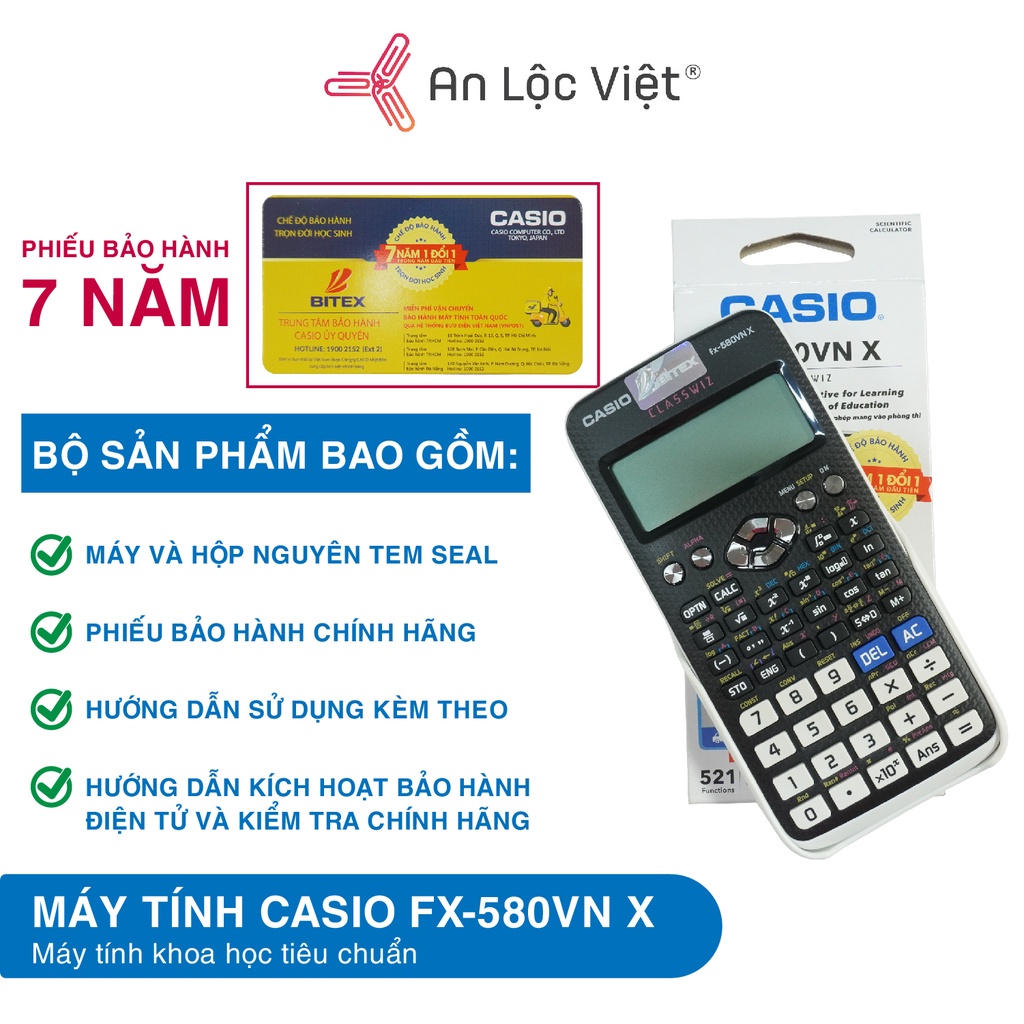 Máy tính Casio FX 570 VN Plus, Casio FX 580VNX chính hãng