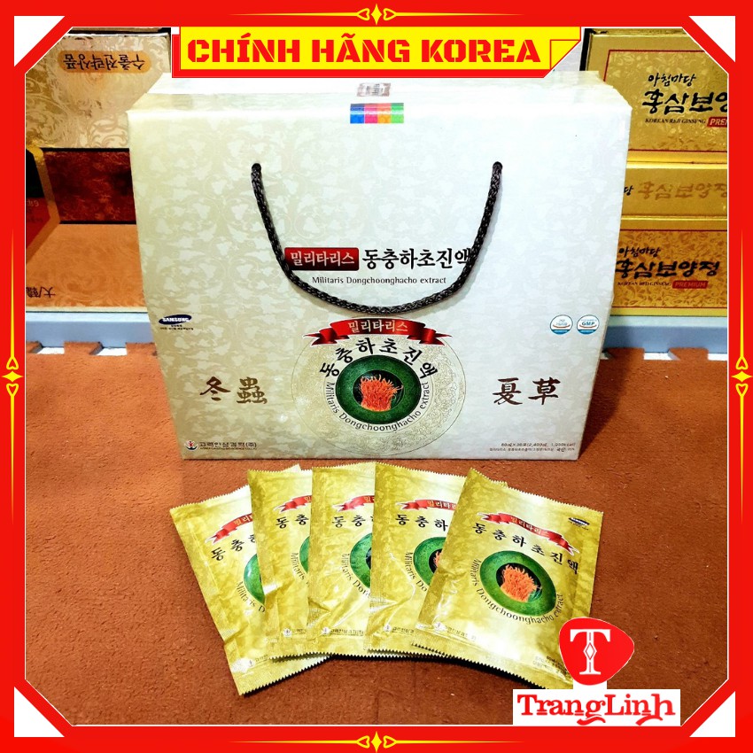 Nước đông trùng hạ thảo hàn quốc Bio chính hãng, xách 30 gói x 80ml - tranglinhkorea