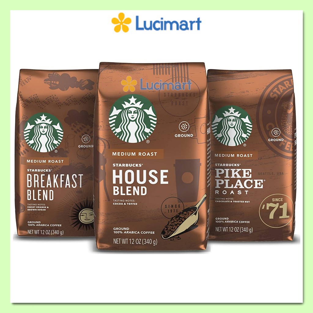 Cà phê Starbucks rang xay sẵn 100% Arabica Coffee Medium gói 510g [Hàng Mỹ]