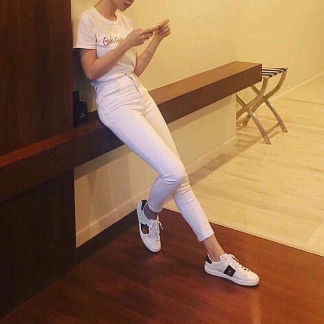 Quần skinny 9 tấc trơn trắng/đen