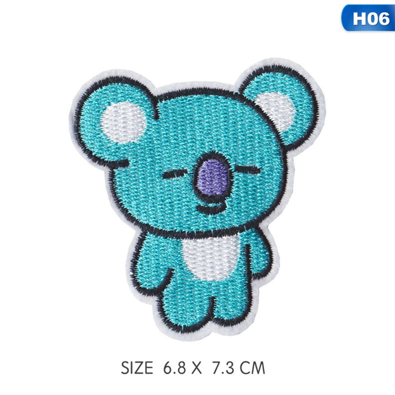 Miếng Dán Quần Áo Thêu Hình Bt21 Dễ Thương