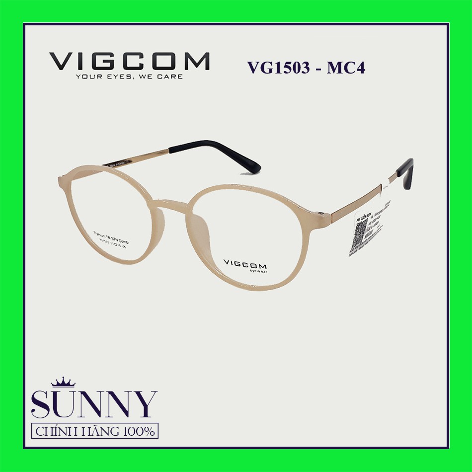 Gọng kính nam nữ thời trang Vigcom VG1503 nhiều màu chính hãng, thiết kế dễ đeo bảo vệ mắt