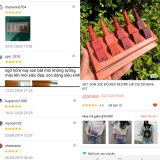 Son lì 3CE Mood Recipe Matte Lip Color (Set 5 Son)