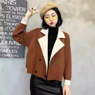 Áo khoác len hoạ tiết