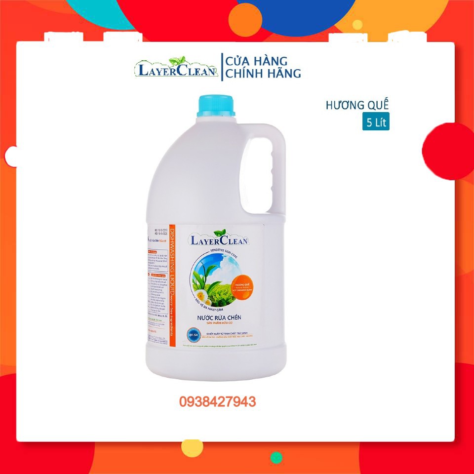 Nước rửa chén hữu cơ Layer Clean - can 5 lít