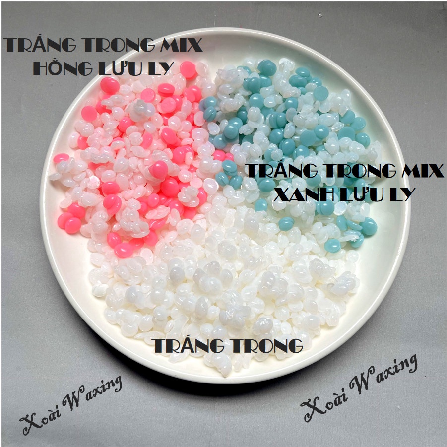 Combo 2 Sáp Wax Lông Cao Cấp, Sáp Mix Trong + Màu Siêu Bám Lông, Tẩy Lông Tại Nhà (200GR) Tặng Kèm Que Gỗ - XOÀI WAXING