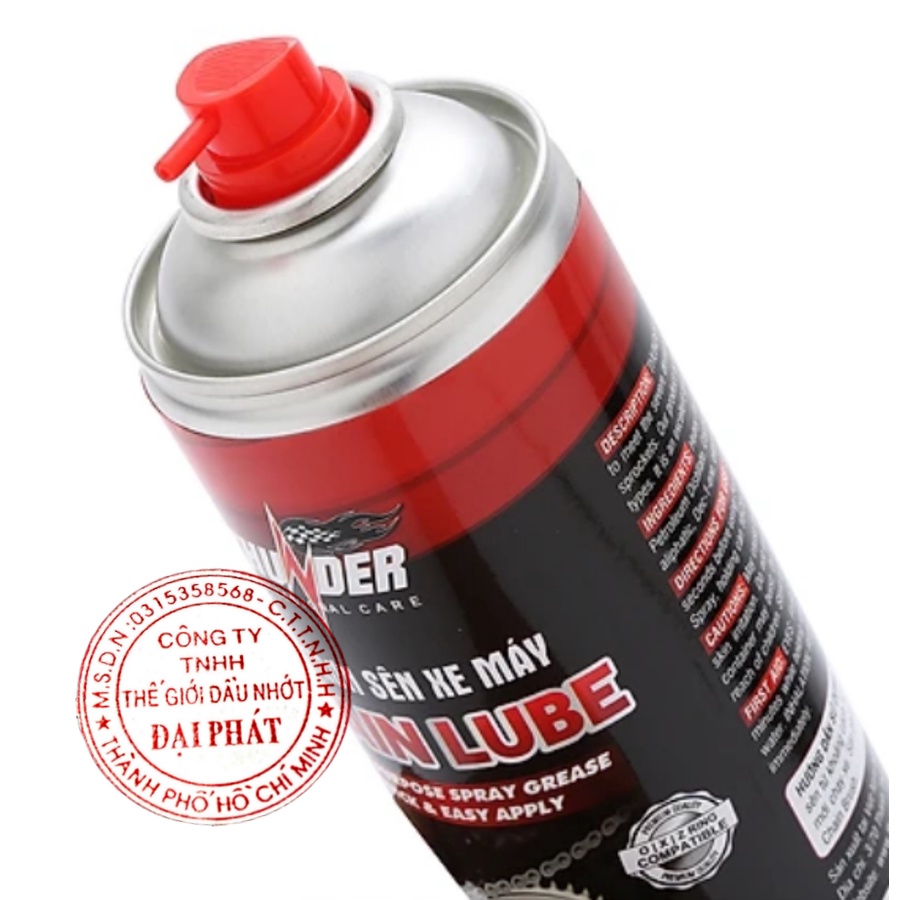 [Freeship toàn quốc]Chai dưỡng sên thunder chainlub , bôi trơn sên xích xe máy thunder 400ml