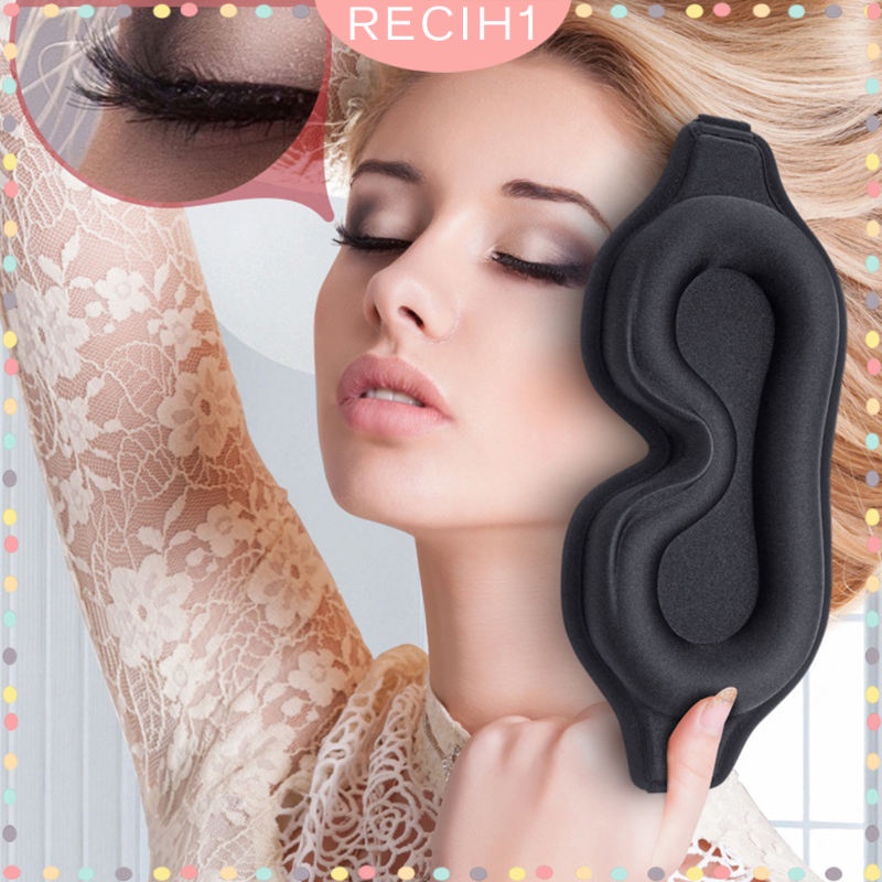 [Hàng mới về] Bịt mắt ngủ 3D màu đen có dây đeo có thể điều chỉnh thoải mái mềm mại
