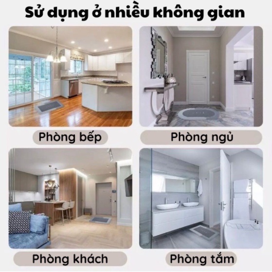 [CHỌN MÀU] Thảm Lau Chân 4 Lớp Sillicon Siêu Thấm Hút, Thảm Chùi Chân Chống Trơn Trượt Cao Cấp