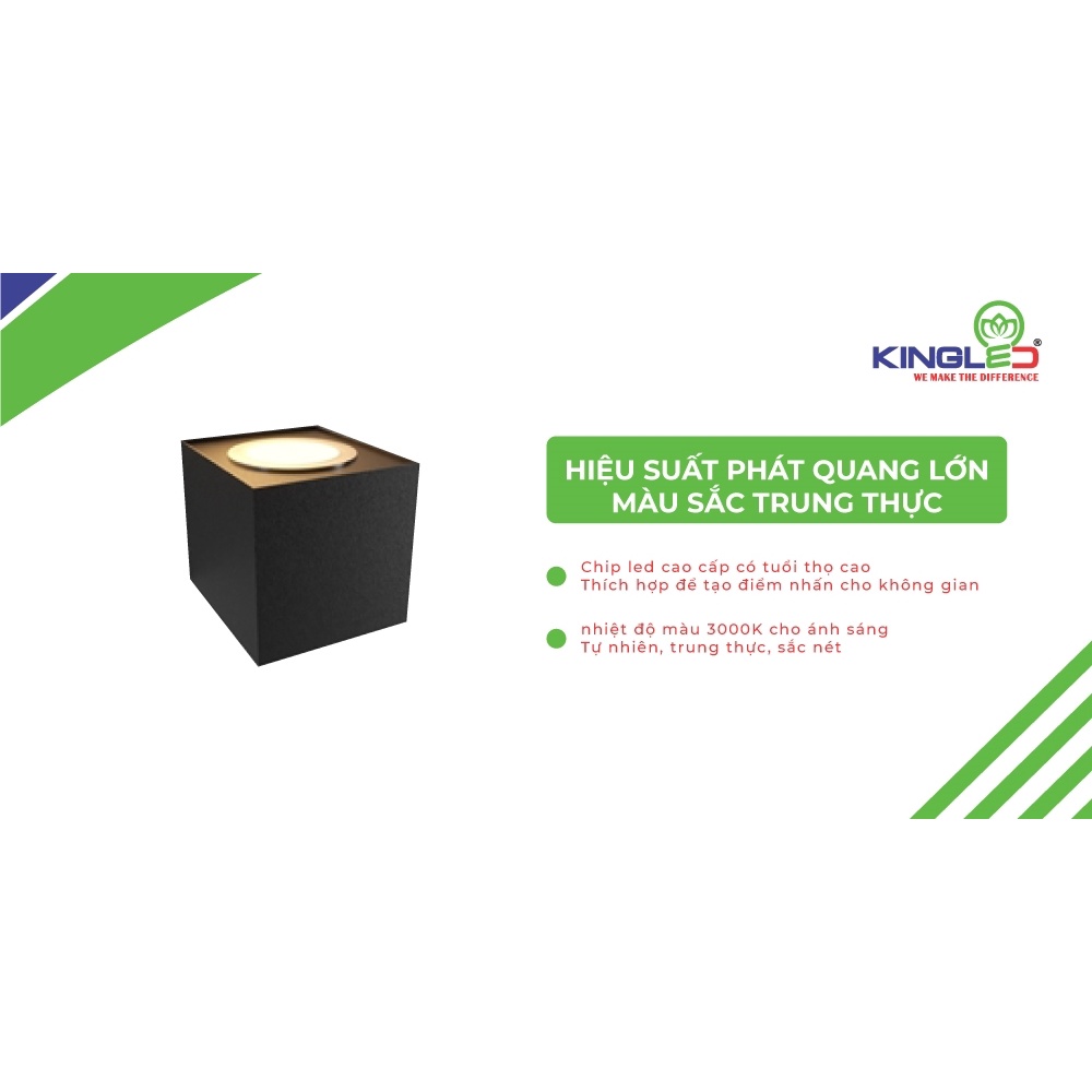ĐÈN LED GẮN TƯỜNG NGOÀI TRỜI  IP65 KINGLED