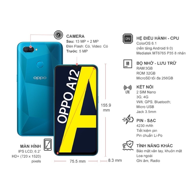 Điện thoại OPPO A12 (3GB/32GB)