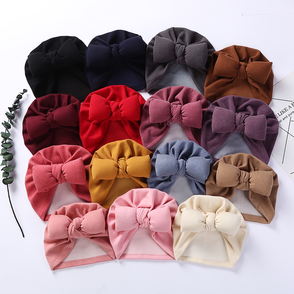 Mũ Cotton Thắt Nơ Cho Bé Từ 0-4 Tuổi