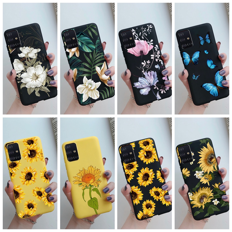 Ốp Điện Thoại TPU Dẻo Họa Tiết Hoa Xinh Xắn Thời Trang Cho Samsung Galaxy A31 / A51 / A71