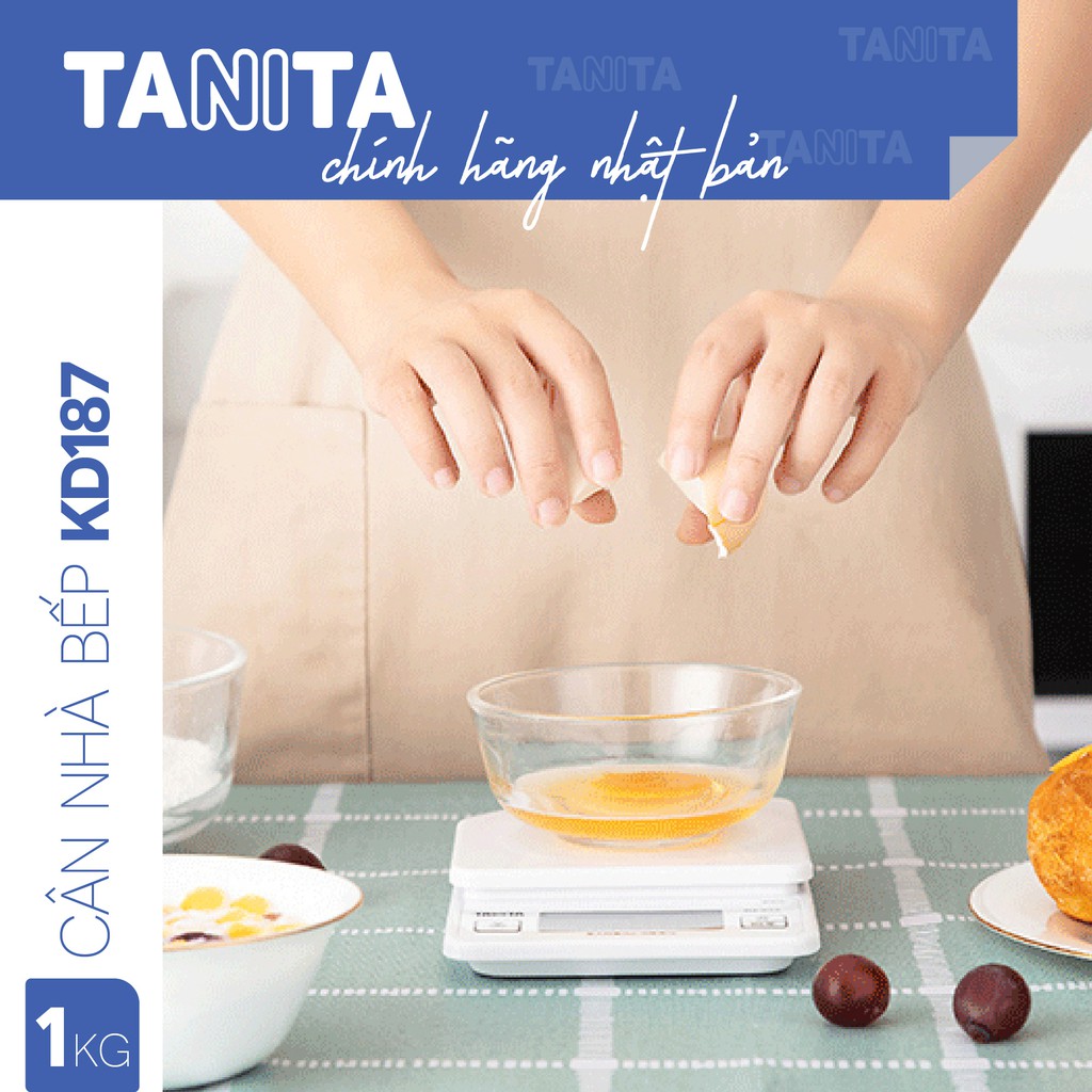 Cân thực phẩm Tanita KD187,Chính hãng nhật bản,Cân làm bánh,Cân thực phẩm,Cân tiểu ly,Cân chính xác,Cân bếp 1kg,3kg,5kg