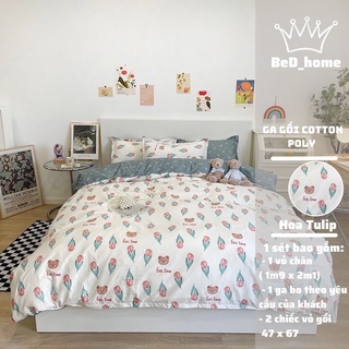 Set chăn ga gối poly cotton. set chăn ga gối phao sẵn ruột gối và ruột chăn. giá cả hợp lý thích hợp Decor phòng