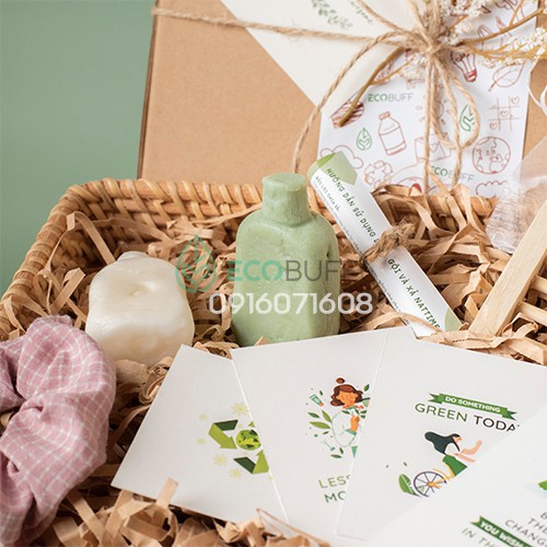 Quà sinh nhật quà tặng bạn trai bạn gái Ecobuff Giftset &quot;Tắm Gội&quot; bánh xà bông trái tim, cặp bánh gội bánh xả lành tính