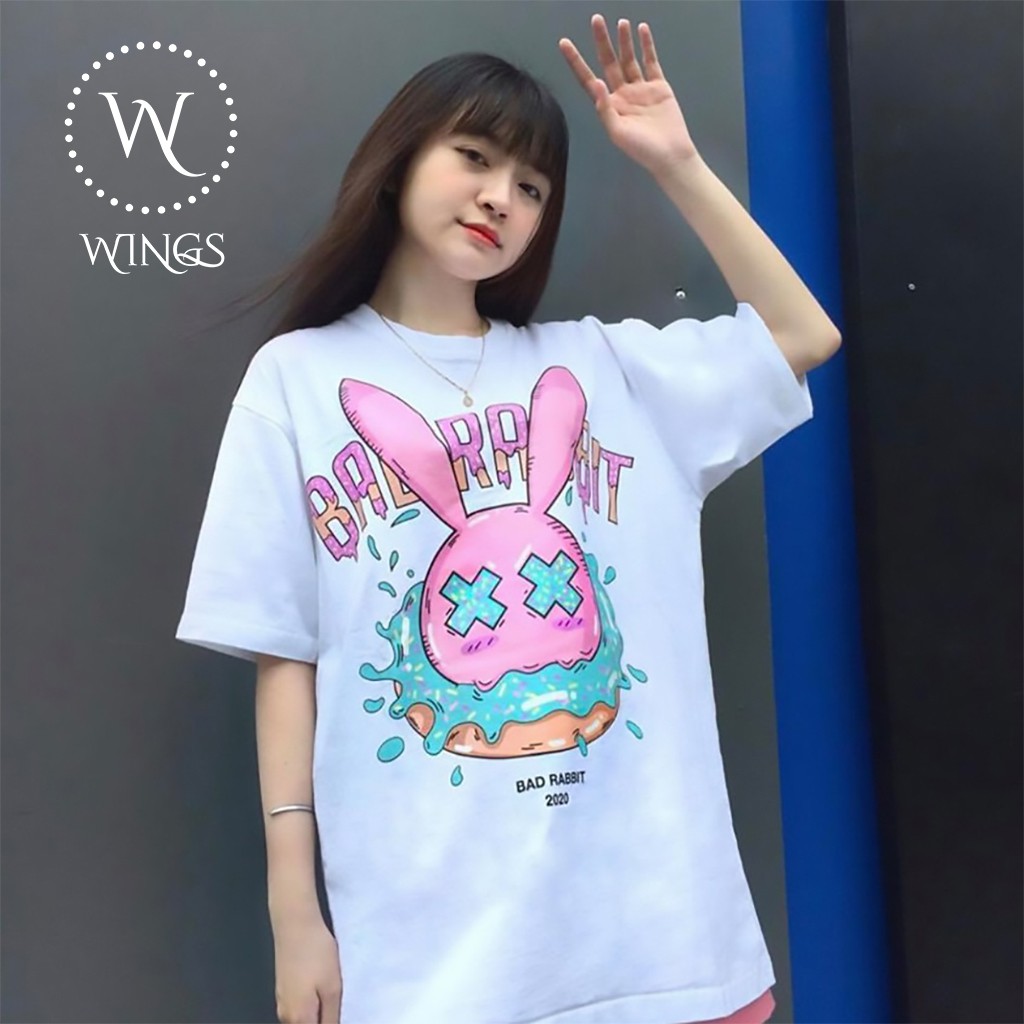 Áo thun nữ fom rộng oversize bad rabit WINGS