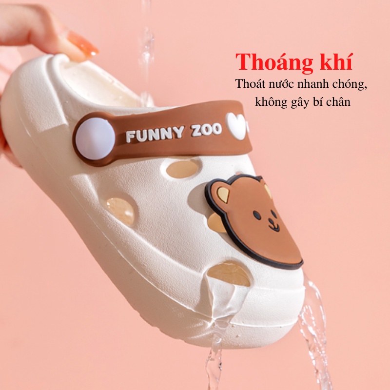 Dép cho bé gái bé trai siêu nhẹ Bunny store, sục cross phù hợp cho bé từ 1 đến 5 tuổi đế mềm chống trơn trượt BN20