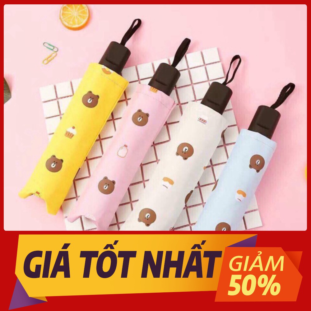 [Sale toàn shop] Ô gấu brown gấp gọn