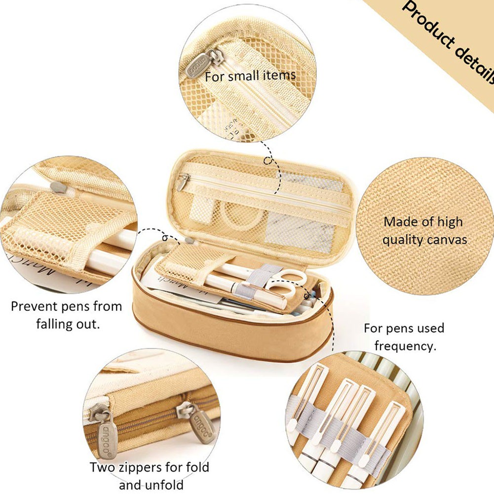 Túi đựng bút dung tích lớn có khóa kéo cho học sinh | BigBuy360 - bigbuy360.vn